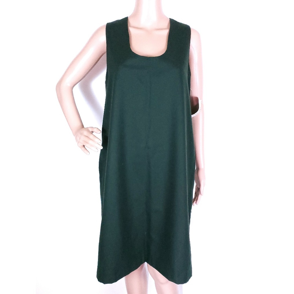 Harve Benard Women Simple Dress 100% Wool Pockets Green Size 12 - NWT